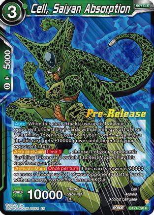 Cell, Saiyan Absorption (BT21-090) - Wild Resurgence PreRelease Cards