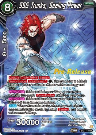 SSG Trunks, Sealing Power (BT21-134) - Wild Resurgence PreRelease Cards