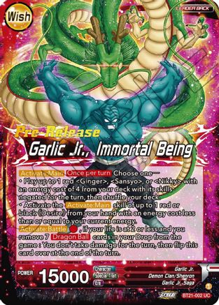 Garlic Jr. // Garlic Jr., Immortal Being (BT21-002) - Wild Resurgence PreRelease Cards