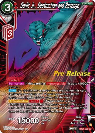 Garlic Jr., Destruction and Revenge (BT21-006) - Wild Resurgence PreRelease Cards