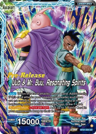 Uub // Uub & Mr. Buu, Resonating Spirits (BT21-034) - Wild Resurgence PreRelease Cards