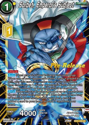 Sorbet, Emperor's Subject (BT21-105) - Wild Resurgence PreRelease Cards