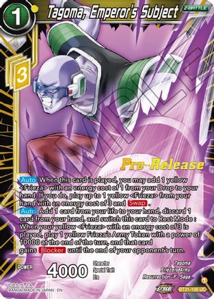 Tagoma, Emperor's Subject (BT21-106) - Wild Resurgence PreRelease Cards