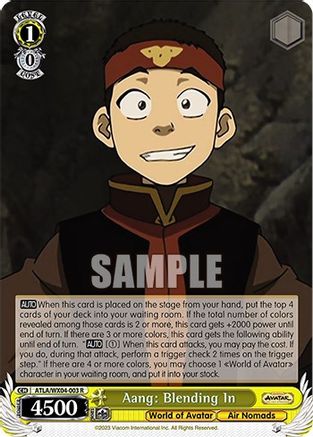 Aang: Blending In (ATLA/WX04-003 R) - Avatar: The Last Airbender