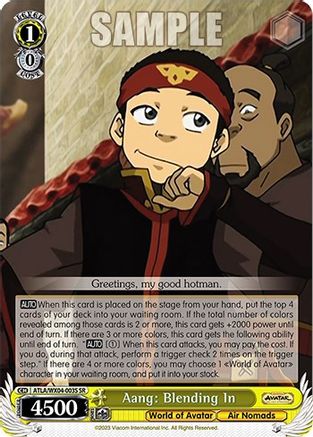 Aang: Blending In (SR) (ATLA/WX04-003S SR) - Avatar: The Last Airbender