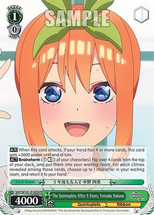 The Quintuplets After 5 Years, Yotsuba Nakano (Foil) (5HY/W101-E102S) - The Quintessential Quintuplets Movie