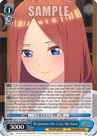 The Quintuplets After 5 Years, Miku Nakano (Foil) (5HY/W101-E105S) - The Quintessential Quintuplets Movie