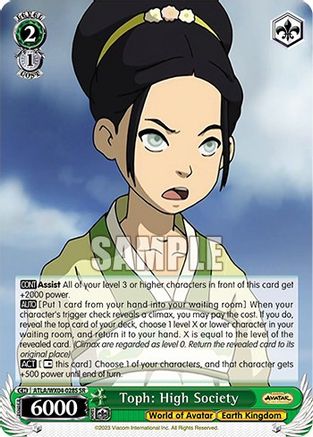Toph: High Society (SR) (ATLA/WX04-028S SR) - Avatar: The Last Airbender