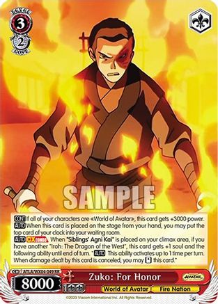Zuko: For Honor (ATLA/WX04-049 RR) - Avatar: The Last Airbender