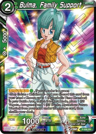 Bulma, Family Support (Zenkai Series Tournament Pack Vol.4) (P-506) - Tournament Promotion Cards