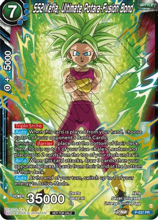 SS2 Kefla, Ultimate Potara-Fusion Bond (Championship Selection Pack 2023 Vol.2) (Gold-Stamped Silver Foil) (P-537) - Tournament Promotion Cards Foil