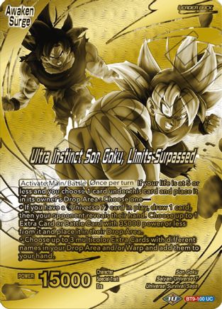 Son Goku // Ultra Instinct Son Goku, Limits Surpassed (Championship 2023 Golden Card Vol.2, Version 1) (BT9-100) - Tournament Promotion Cards Foil