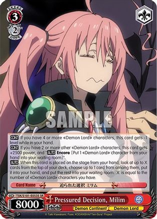 Pressured Decision, Milim (SR) (TSK/S101-E053S SR) - That Time I Got Reincarnated as a Slime Vol.3