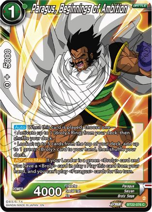 Paragus, Beginnings of Ambition (BT22-076) - Critical Blow Foil
