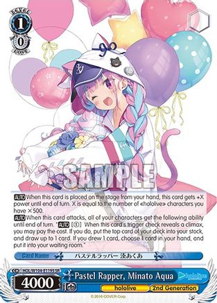 Pastel Rapper, Minato Aqua (SR) (HOL/W104-E119S SR) - hololive production Vol.2