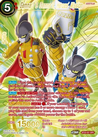 Gamma 1 & Gamma 2, Heroes' Mission (SPR) (BT22-021) - Critical Blow Foil