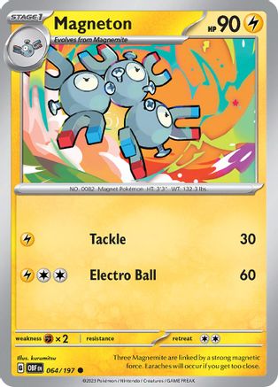 Magneton 064/197 - Reverse Holofoil SV03 Obsidian Flames - Common