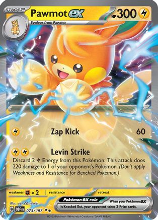 Pawmot ex 073/197 - Holofoil SV03 Obsidian Flames - Double Rare