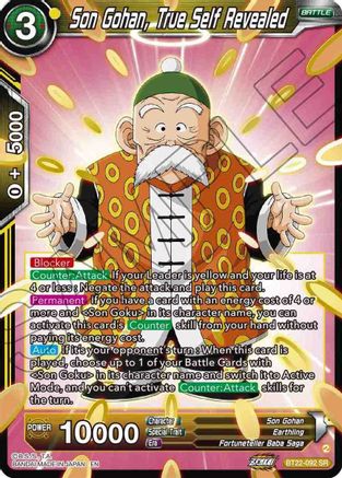 Son Gohan, True Self Revealed (BT22-092) - Critical Blow Foil