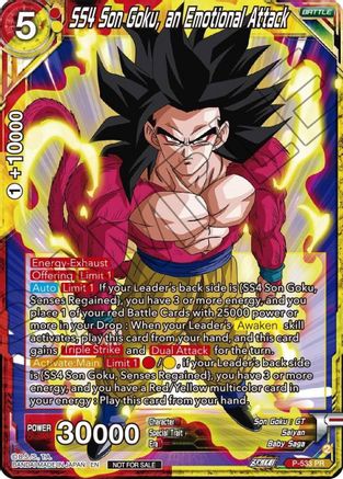SS4, Son Goku, an Emotional Attack (Zenkai Series Tournament Pack Vol.5) (P-533) - Tournament Promotion Cards