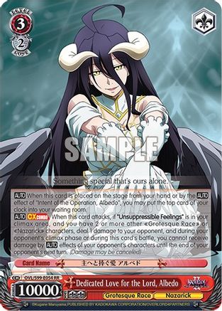 Dedicated Love for the Lord, Albedo (OVL/S99-E054 RR) - Nazarick: Tomb of the Undead Vol.2