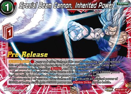 Special Beam Cannon, Inherited Power (BT22-007) - Critical Blow PreRelease Cards Foil
