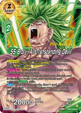 SS Broly, All-Transcending Devil (BT22-056) - Critical Blow PreRelease Cards Foil