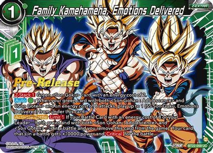 Family Kamehameha, Emotions Delivered (BT22-059) - Critical Blow PreRelease Cards Foil