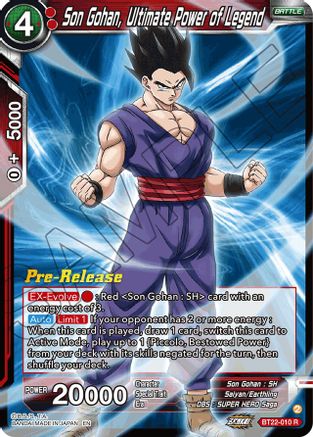 Son Gohan, Ultimate Power of Legend (BT22-010) - Critical Blow PreRelease Cards Foil