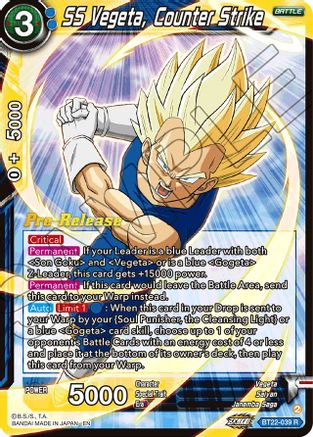 SS Vegeta, Counter Strike (BT22-039) - Critical Blow PreRelease Cards Foil