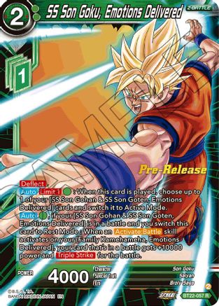 SS Son Goku, Emotions Delivered (BT22-057) - Critical Blow PreRelease Cards Foil