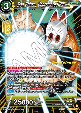 Son Gohan, Unpredicted Blow (BT22-083) - Critical Blow PreRelease Cards Foil