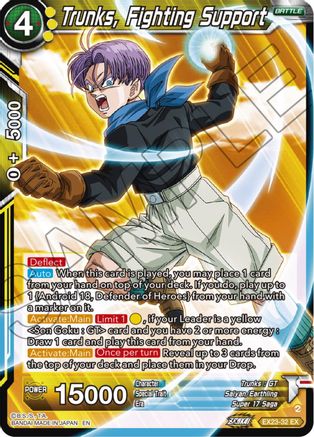 Trunks, Fighting Support (EX23-32) - Expansion Deck Box Set 23 Premium Anniversary Box 2023 Foil