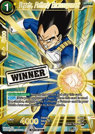 Vegeta, Fatherly Encouragement (Store Championship Winner Card 2023) (P-372) - Tournament Promotion Cards Foil