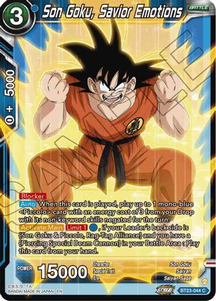 Son Goku, Savior Emotions (BT23-044) - Perfect Combination Foil