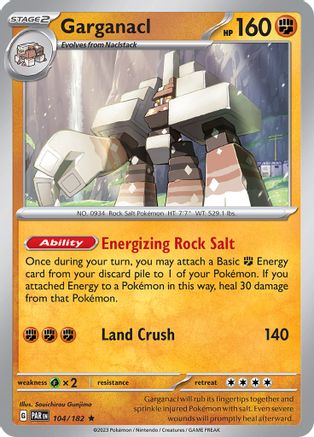 Garganacl 104/182 - Reverse Holofoil SV04 Paradox Rift - Rare