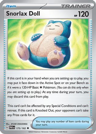 Snorlax Doll 175/182 - Reverse Holofoil SV04 Paradox Rift - Uncommon