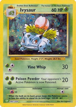 Ivysaur 002/034 - Holofoil Trading Card Game Classic - Classic Collection
