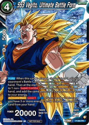 SS3 Vegito, Ultimate Battle Form (Zenkai Series Tournament Pack Vol.6) (Winner) (P-560) - Tournament Promotion Cards Foil
