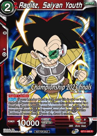 Raditz, Saiyan Youth (2023 Championship Finals Celebration Pack) (BT11-005) - Tournament Promotion Cards Foil