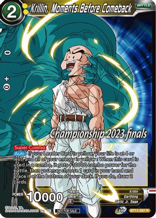 Krillin, Moments Before Comeback (2023 Championship Finals Celebration Pack) (BT11-097) - Tournament Promotion Cards Foil