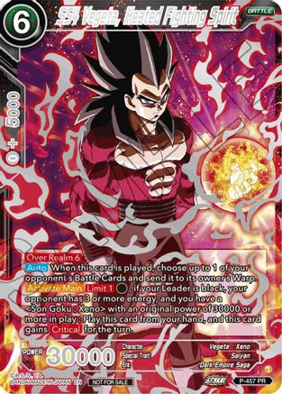 SS4 Vegeta, Heated Fighting Spirit (Championship 2023 Reward Alternate Art Card Set) (Holo) (P-457) - Tournament Promotion Cards Foil