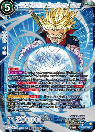 SS2 Trunks, Emotional Blow (Championship 2023 Reward Alternate Art Card Set) (Holo) (P-454) - Tournament Promotion Cards Foil