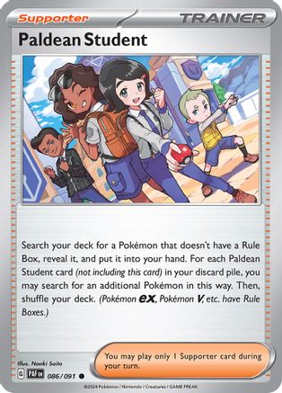 Paldean Student 086/091 - Reverse Holofoil SV Paldean Fates - Common