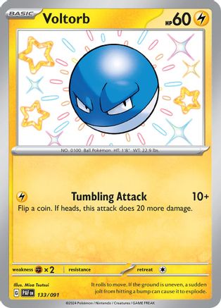 Voltorb 133/091 - Holofoil SV Paldean Fates - Shiny Rare