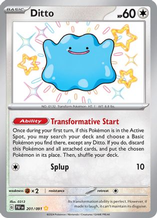Ditto 201/091 - Holofoil SV Paldean Fates - Shiny Rare
