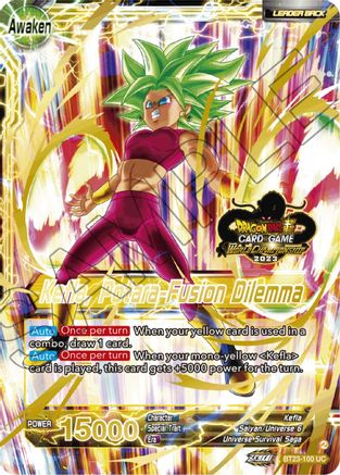 Kale & Caulifla // Kefla, Potara-Fusion Dilemma (2023 Worlds ZENKAI 06 Leader Set) (BT23-100) - Tournament Promotion Cards Foil