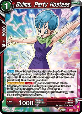 Bulma, Party Hostess (BT24-018) - Beyond Generations Foil