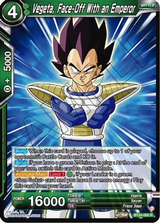 Vegeta, Face-Off With an Emperor (BT24-065) - Beyond Generations Foil