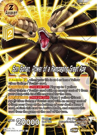 Son Gohan, Power of a Rampaging Great Ape (BT24-081) - Beyond Generations
